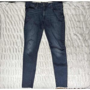 Levis 711 Jeans Womens 34L Blue Mid Rise Skinny Stretch Dark Wash Denim Western